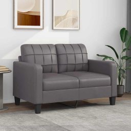 Canapea cu 2 locuri, gri, 120 cm, piele ecologica GartenMobel Dekor