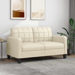 Canapea cu 2 locuri, crem, 140 cm, piele ecologica GartenMobel Dekor