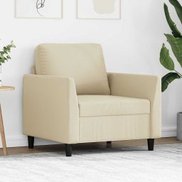 Canapea de o persoana, crem, 60 cm, piele ecologica GartenMobel Dekor