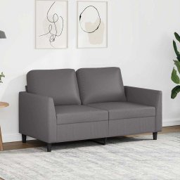 Canapea cu 2 locuri, gri, 120 cm, piele ecologica GartenMobel Dekor