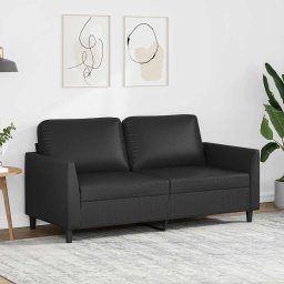 Canapea cu 2 locuri, negru, 140 cm, piele ecologica GartenMobel Dekor