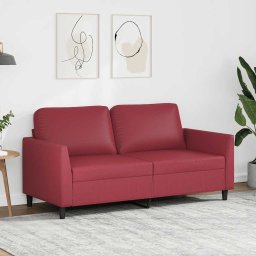 Canapea cu 2 locuri, rosu vin, 140 cm, piele ecologica GartenMobel Dekor