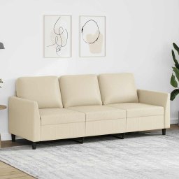 Canapea cu 3 locuri, crem, 180 cm, piele ecologica GartenMobel Dekor