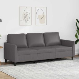 Canapea cu 3 locuri, gri, 180 cm, piele ecologica GartenMobel Dekor