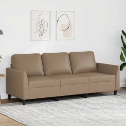 Canapea cu 3 locuri, cappuccino, 180 cm, piele ecologica GartenMobel Dekor