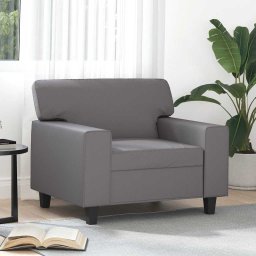 Canapea de o persoana, gri, 60 cm, piele ecologica GartenMobel Dekor