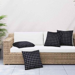 Perne decorative In carouri 4 pcs Carouri Negre 40 x 40 cm GartenMobel Dekor