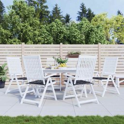 Perne scaun gradina 6 buc negru model carouri 40x40x4 cm textil GartenMobel Dekor
