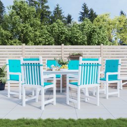 Perne pentru scaune cu spatar mic, 6 buc., turcoaz, textil GartenMobel Dekor