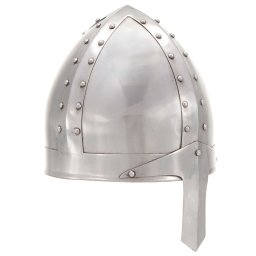 Coif cavaler medieval antic, jocuri de rol, argintiu, otel GartenMobel Dekor