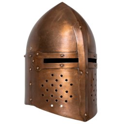 Coif cavaler medieval antichizat, jocuri roluri, aramiu, otel GartenMobel Dekor