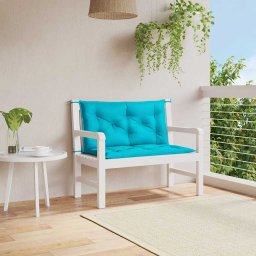 Perne banca de gradina 2 buc. turcoaz 100x50x7 cm textil GartenMobel Dekor