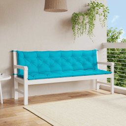 Perne banca de gradina, 2 buc., turcoaz, 200x50x7 cm, textil GartenMobel Dekor