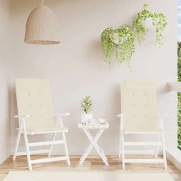 Perne scaun cu spatar înalt 2 buc, crem, tesatura Oxford GartenMobel Dekor