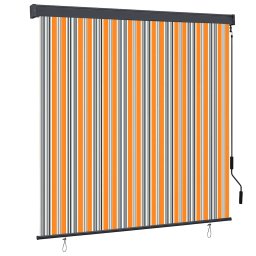 Rulou textil cu perdele Dungi Galben si Albastru 180 x 250 cm GartenMobel Dekor