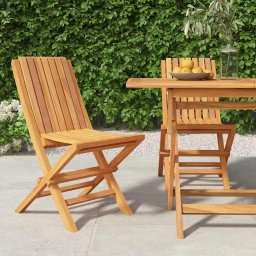 Scaune de gradina pliante, 2 buc, 47x47x89 cm, lemn masiv tec GartenMobel Dekor
