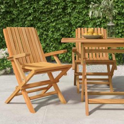 Scaune de gradina pliante, 2 buc., 61x67x90 cm, lemn masiv tec GartenMobel Dekor