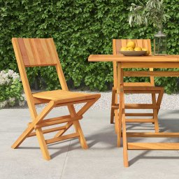 Scaune de gradina pliante, 2 buc, 47x61x90 cm, lemn masiv tec GartenMobel Dekor