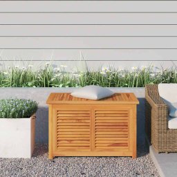 Lada depozitare gradina cu geanta, 90x50x58 cm, lemn masiv tec GartenMobel Dekor