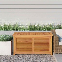 Lada depozitare gradina cu geanta, 114x50x58 cm, lemn masiv tec GartenMobel Dekor