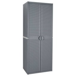 Dulap de depozitare pentru gradina, gri, 65x45x172 cm, PP ratan GartenMobel Dekor