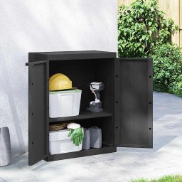 Dulap depozitare de exterior, negru, 65x37x85 cm, PP GartenMobel Dekor