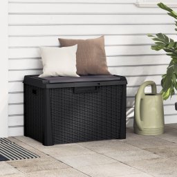Cutie depozitare de gradina cu perna sezut, antracit, 125 L, PP GartenMobel Dekor