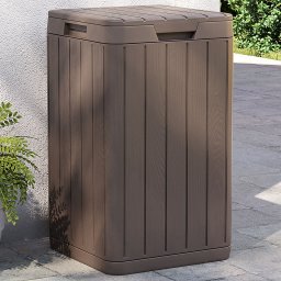 Cos de gunoi pentru exterior, maro, 38x38x65 cm, PP GartenMobel Dekor