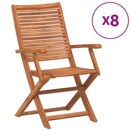 Scaune de gradina pliante, 8 buc. 57x66x95 cm lemn masiv acacia GartenMobel Dekor