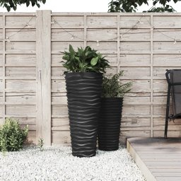Jardiniera cu interior detasabil, antracit 18 / 45 L PP canelat GartenMobel Dekor