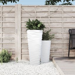 Jardiniera cu interior detasabil, alb, 18 / 45 L, PP canelat GartenMobel Dekor