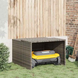 Garaj pentru masina de tuns iarba, gri 86x90x52/57 cm poliratan GartenMobel Dekor