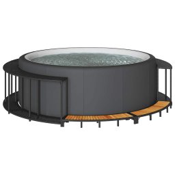 Inconjur pentru cada hidromasaj cu depozitare si treapta negru GartenMobel Dekor