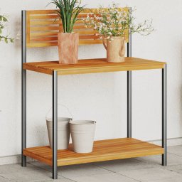 Masa de lucru de gradina 90x50x110 cm lemn masiv acacia si otel GartenMobel Dekor