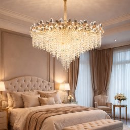 Candelabru din Cristal BLOSSOM Regalis, 14xE14, 80 cm, Auriu Lucios