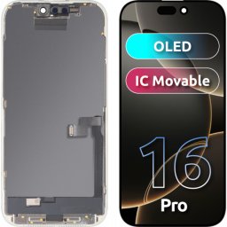 Piese si componente Display cu Touchscreen MP compatibil cu Apple iPhone 16 Pro, cu Rama, Versiune OLED FHD IC Movable, Negru