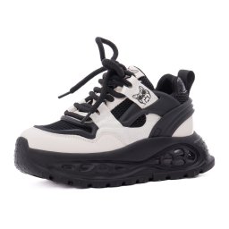 Pantofi dama sport din piele mix, Gryxx Z69059-2B 01-Z, negru