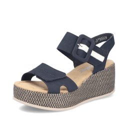 Sandale dama din piele ecologica, Rieker 69450-14, bleumarin
