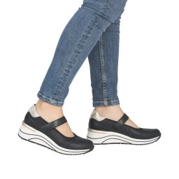 Pantofi casual de vara perforati din piele naturala, Remonte D0T21-03, negru