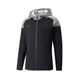 PUMA Bluză cu fermoar sport 'TeamCUP' gri / gri închis / negru