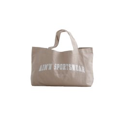 Aim'n Geantă sport 'Varsity' gri taupe / alb