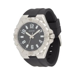GUESS Ceas analogic 'CAMPUS' negru / argintiu