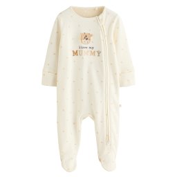 Next Pijamale 'I Love My Mummy' maro cămilă / ecru / gri metalic