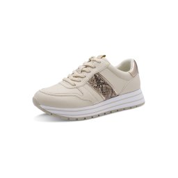 Tamaris Pantofi cu șireturi sport bej / maro / auriu / negru