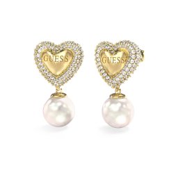 GUESS Cercei 'Beloved' galben auriu / transparent / alb perlat