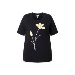 Ulla Popken Tricou galben pastel / negru / alb