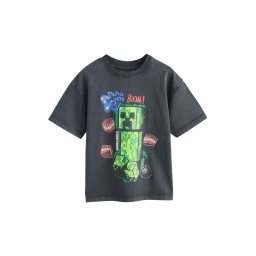 Next Tricou 'Minecraft' albastru / gri metalic / verde limetă / roșu