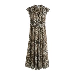 Next Rochie crem / maro / maro cappuccino / negru