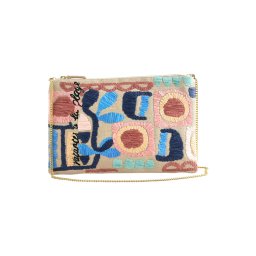 Next Clutch bej / bleumarin / verde / roz