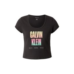 Calvin Klein Jeans Tricou 'Slim Stretch Logo - Pride' verde neon / roz neon / negru / alb